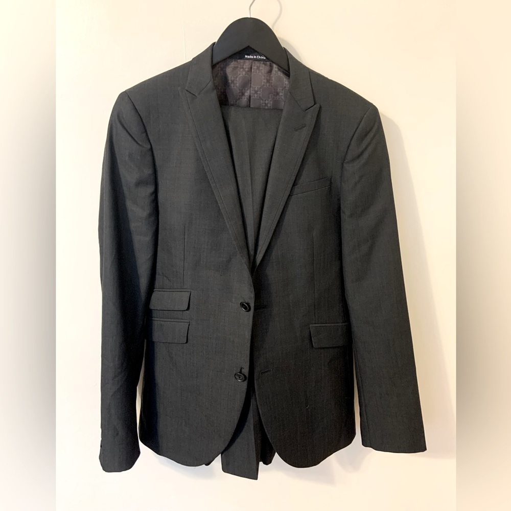 Altamoda Sharkskin Suit 40L 34W Slim